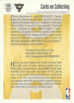 1991-92 Upper Deck Italian Magic Johnson COC #180 card back image