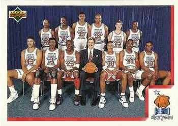 1991-92 Upper Deck Italian Michael Adams / Charles Barkley / Brad Daugherty / Joe Dumars / Patrick Ewing / Michael Jordan / Reggie Lewis / Scottie Pippen / Mark Price / Dennis Rodman / Isiah Thomas / Kevin Willis #1 card image