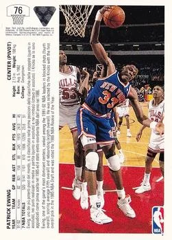 1991-92 Upper Deck Italian Patrick Ewing #76 card back image