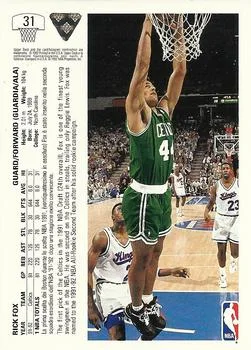 1991-92 Upper Deck Italian Rick Fox #31 card back image