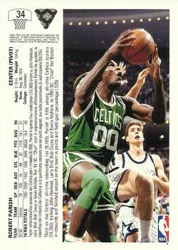 1991-92 Upper Deck Italian Robert Parish #34 card back image