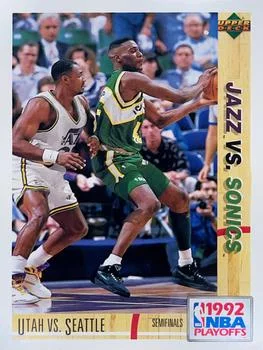 1991-92 Upper Deck Italian Shawn Kemp / Karl Malone #PO , VAR card image