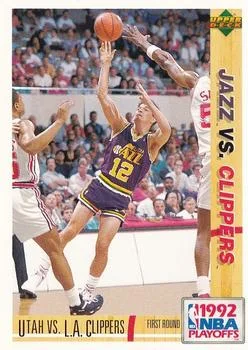 1991-92 Upper Deck Italian Utah vs. Los Angeles PO #163 card image