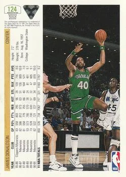 1991-92 Upper Deck James Donaldson #124 card back image