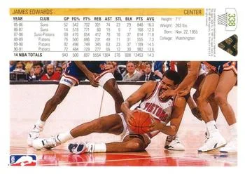 1991-92 Upper Deck James Edwards #338 card back image