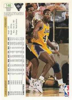1991-92 Upper Deck James Worthy #146 card back image