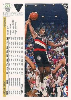 1991-92 Upper Deck Jerome Kersey #277 card back image