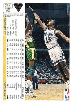 1991-92 Upper Deck Jerry Reynolds #286 card back image