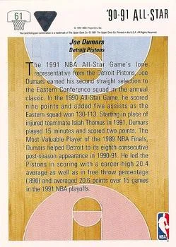 1991-92 Upper Deck Joe Dumars #61 card back image