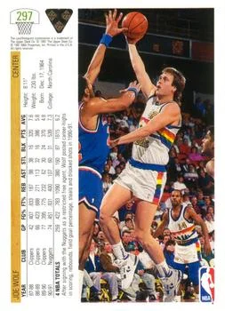 1991-92 Upper Deck Joe Wolf #297 card back image