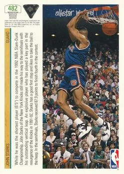 1991-92 Upper Deck John Starks NAS #482 card back image