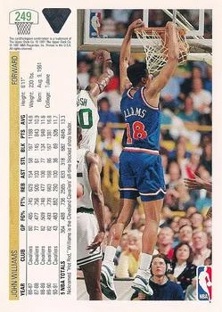 1991-92 Upper Deck John Williams UER #249 card back image