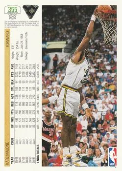 1991-92 Upper Deck Karl Malone #355 card back image