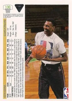 1991-92 Upper Deck Keith Askins #130 card back image