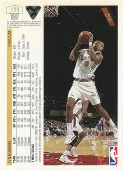 1991-92 Upper Deck Ken Norman #111 card back image