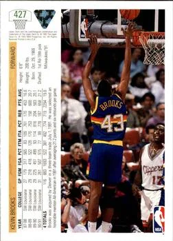 1991-92 Upper Deck Kevin Brooks #427 card back image