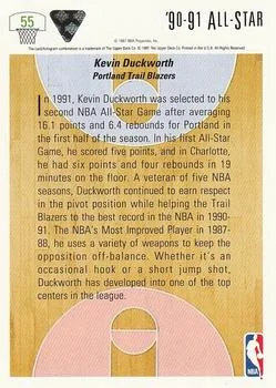 1991-92 Upper Deck Kevin Duckworth #55 card back image