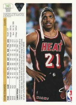 1991-92 Upper Deck Kevin Edwards #141 card back image