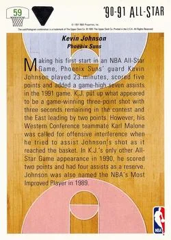 1991-92 Upper Deck Kevin Johnson #59 card back image