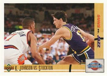 1991-92 Upper Deck Kevin Johnson / John Stockton #32 card image