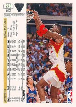 1991-92 Upper Deck Kevin Willis #278 card back image