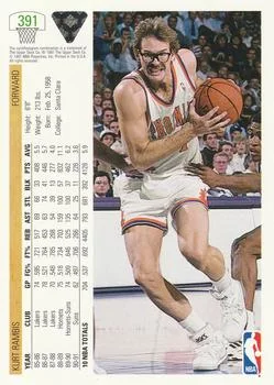 1991-92 Upper Deck Kurt Rambis #391 card back image