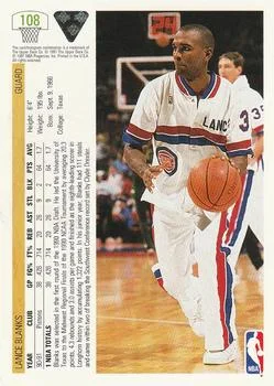 1991-92 Upper Deck Lance Blanks #108 card back image