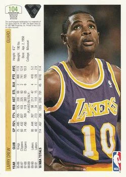 1991-92 Upper Deck Larry Drew #104 card back image