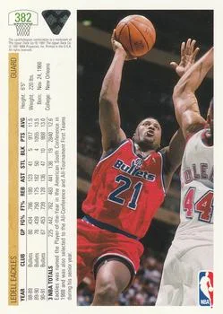 1991-92 Upper Deck Ledell Eackles #382 card back image
