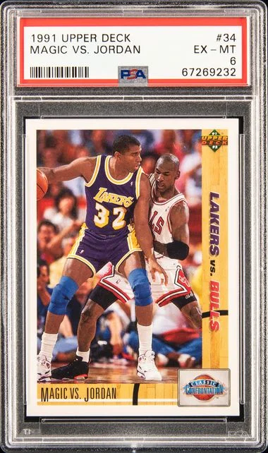 1991-92 Upper Deck Magic Johnson/Michael Jordan Magic vs. Jordan #34 card image