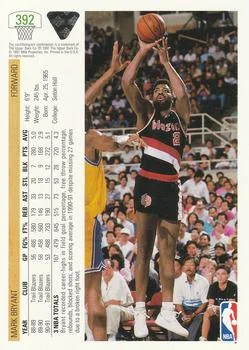 1991-92 Upper Deck Mark Bryant #392 card back image