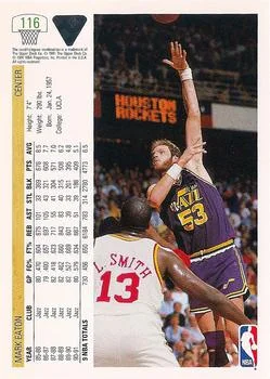 1991-92 Upper Deck Mark Eaton #116 card back image