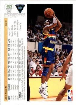1991-92 Upper Deck Mark Macon #489 card back image