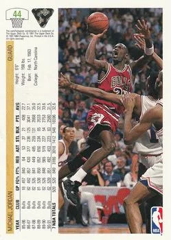 1991-92 Upper Deck Michael Jordan #44 card back image