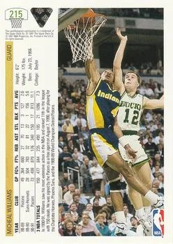 1991-92 Upper Deck Micheal Williams #215 card back image