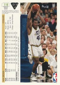 1991-92 Upper Deck Mike Brown #118 card back image