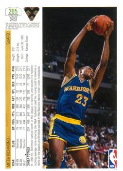 1991-92 Upper Deck Mitch Richmond #265 card back image