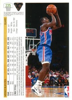 1991-92 Upper Deck Mookie Blaylock #235 card back image