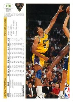 1991-92 Upper Deck Mychal Thompson #150 card back image