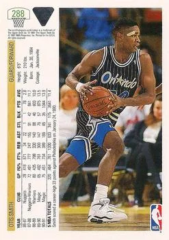 1991-92 Upper Deck Otis Smith #288 card back image