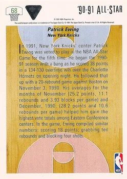 1991-92 Upper Deck Patrick Ewing #68 card back image