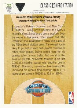 1991-92 Upper Deck Patrick Ewing / Hakeem Olajuwon #33 card back image
