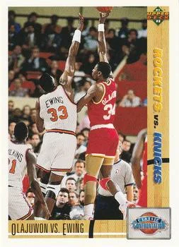1991-92 Upper Deck Patrick Ewing / Hakeem Olajuwon #33 card image