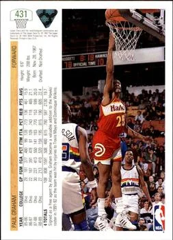 1991-92 Upper Deck Paul Graham #431 card back image