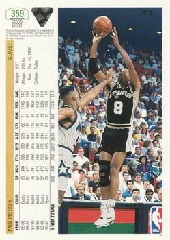 1991-92 Upper Deck Paul Pressey #359 card back image