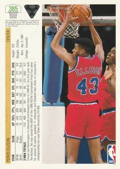 1991-92 Upper Deck Pervis Ellison #385 card back image