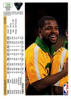1991-92 Upper Deck Quintin Dailey #188 card back image