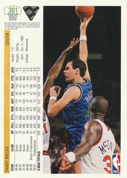 1991-92 Upper Deck Randy Breuer #301 card back image