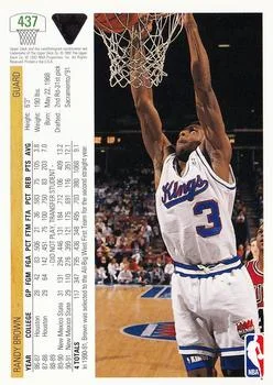 1991-92 Upper Deck Randy Brown #437 card back image