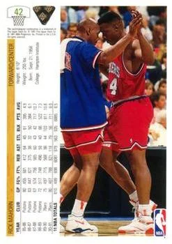 1991-92 Upper Deck Rick Mahorn #42 card back image